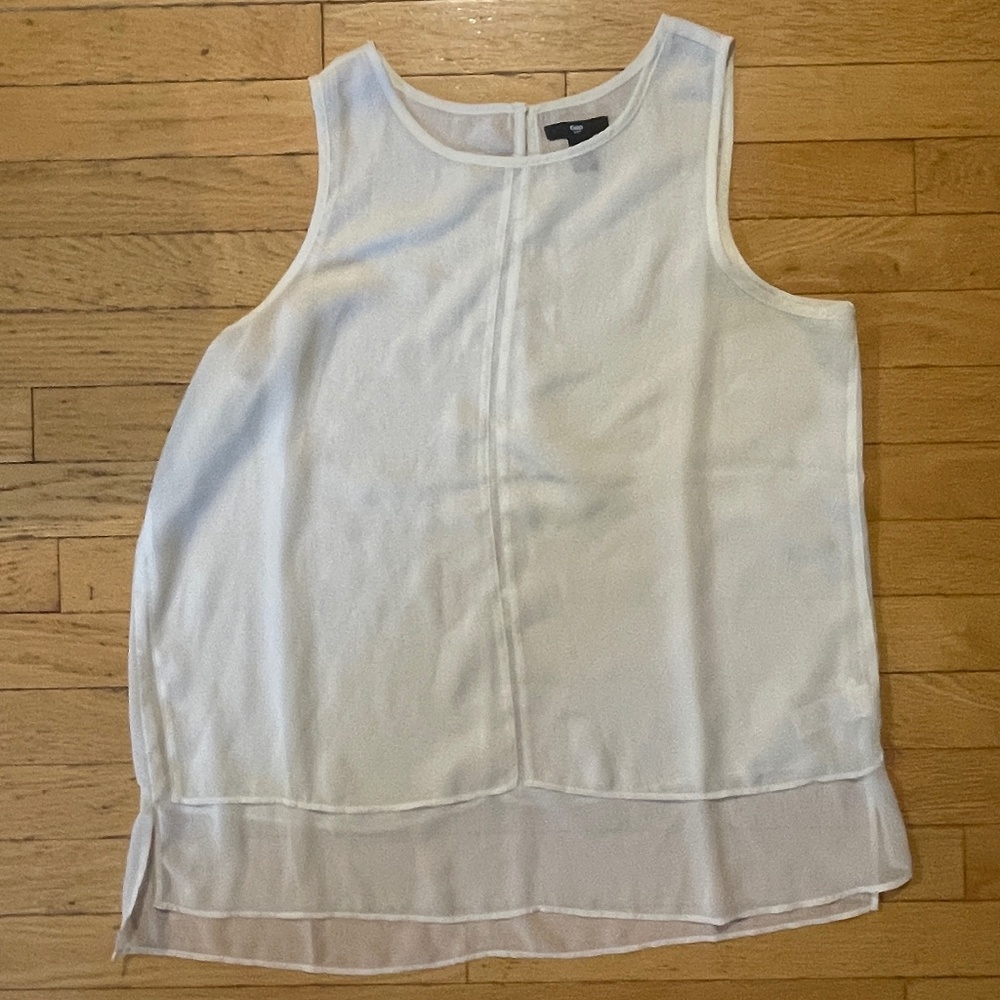 GAP Women’s White Layered Tank Top Sleeveless Blouse